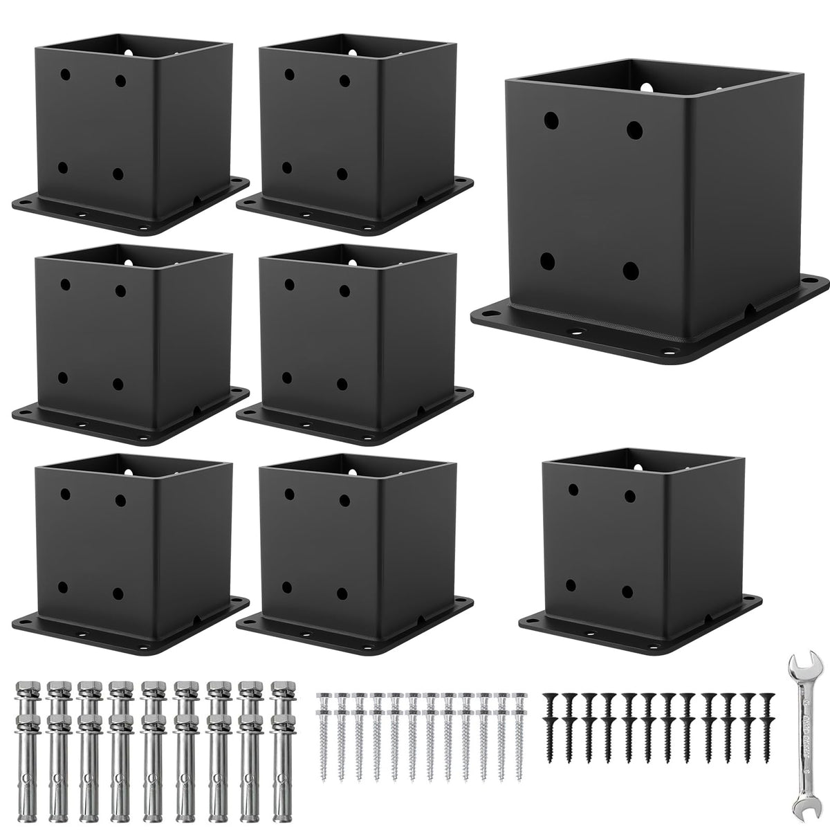 4x4 Post Base Brackets 8 Pcs Deck Post Base (Inner Size:3.6" x - Image 1