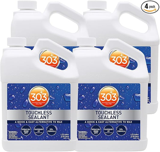303 Products Touchless Sealant - SiO2 Technology - Water Activated Paint and Glass Protection - Spray On, Rinse Off, Refill for Trigger Spray Bottle,1 Gallon (Pack of 4), 30399