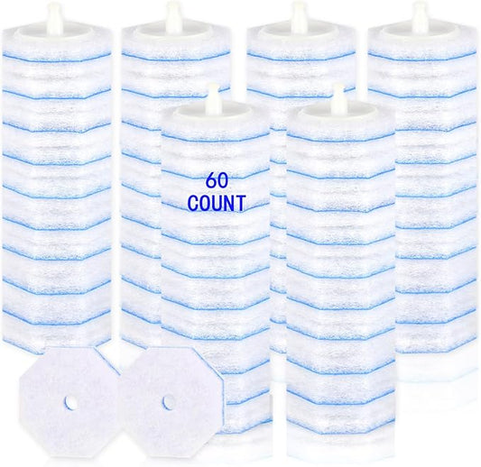 60 Count Disposable Toilet Wand Refills for Toilet Wand, 5X Cleaning Power Scrubber Refill, Bathroom Cleaning Supplies, No Falling Apart, Fresh Fragrance
