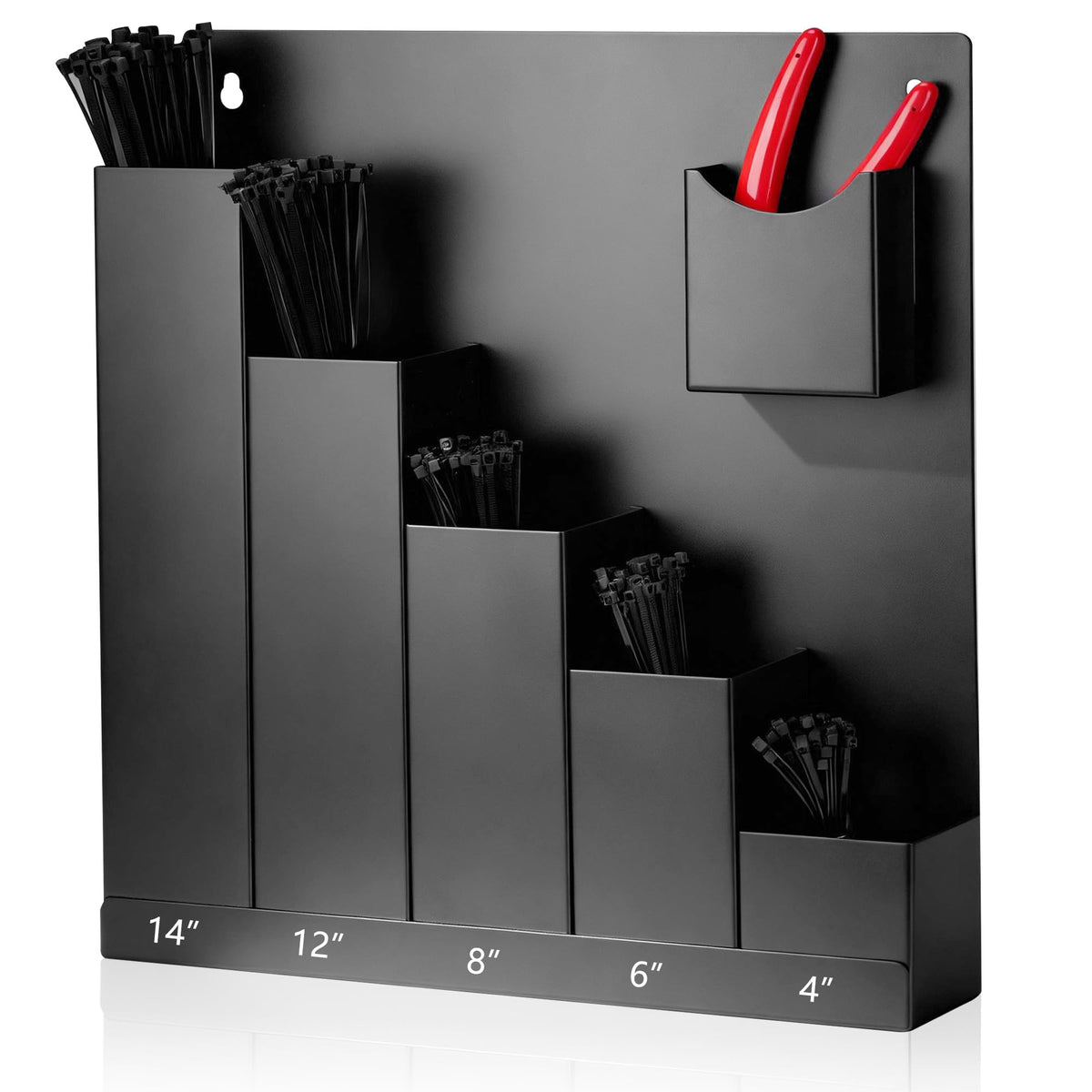 Cable Tie Holder with Cutter Pliers & 250 Zip Ties Wall | Hand Tools - Image 1