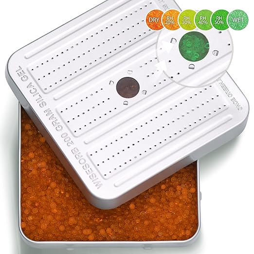200 Gram 10 Pack Gun Safe Dehumidifier, Reusable Silica Gel Dehumidifier, Indicating Silica Gel Desiccant Canister (Orange to Green)
