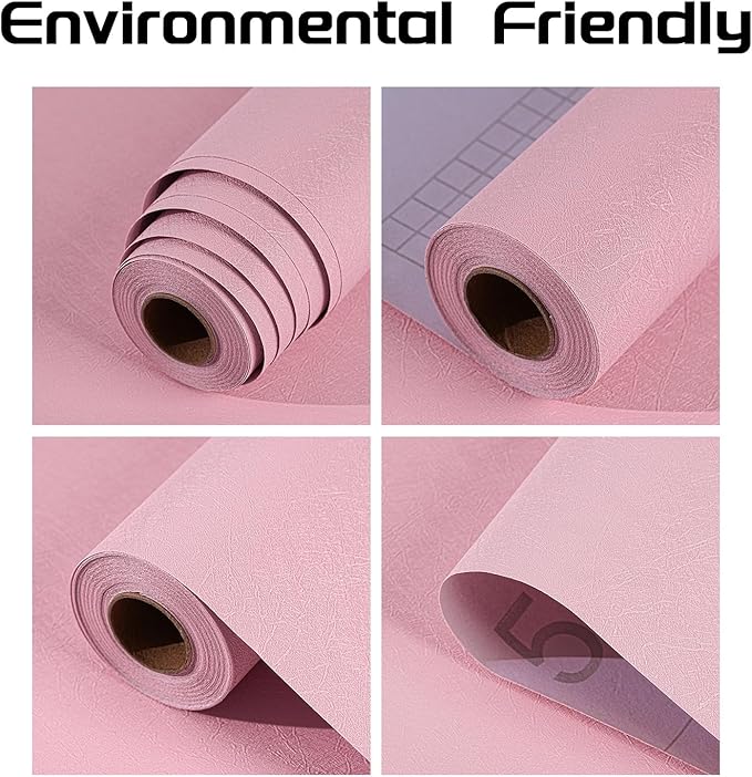 Peel and Stick Wallpaper Pink Silk Wall Paper - 15.7 x 500 Inch Self Adhesive Wallpaper Peel and Stick, Easy to Paste Wall Contact Paper for Stand Liner, Table and Door Makeover Decor