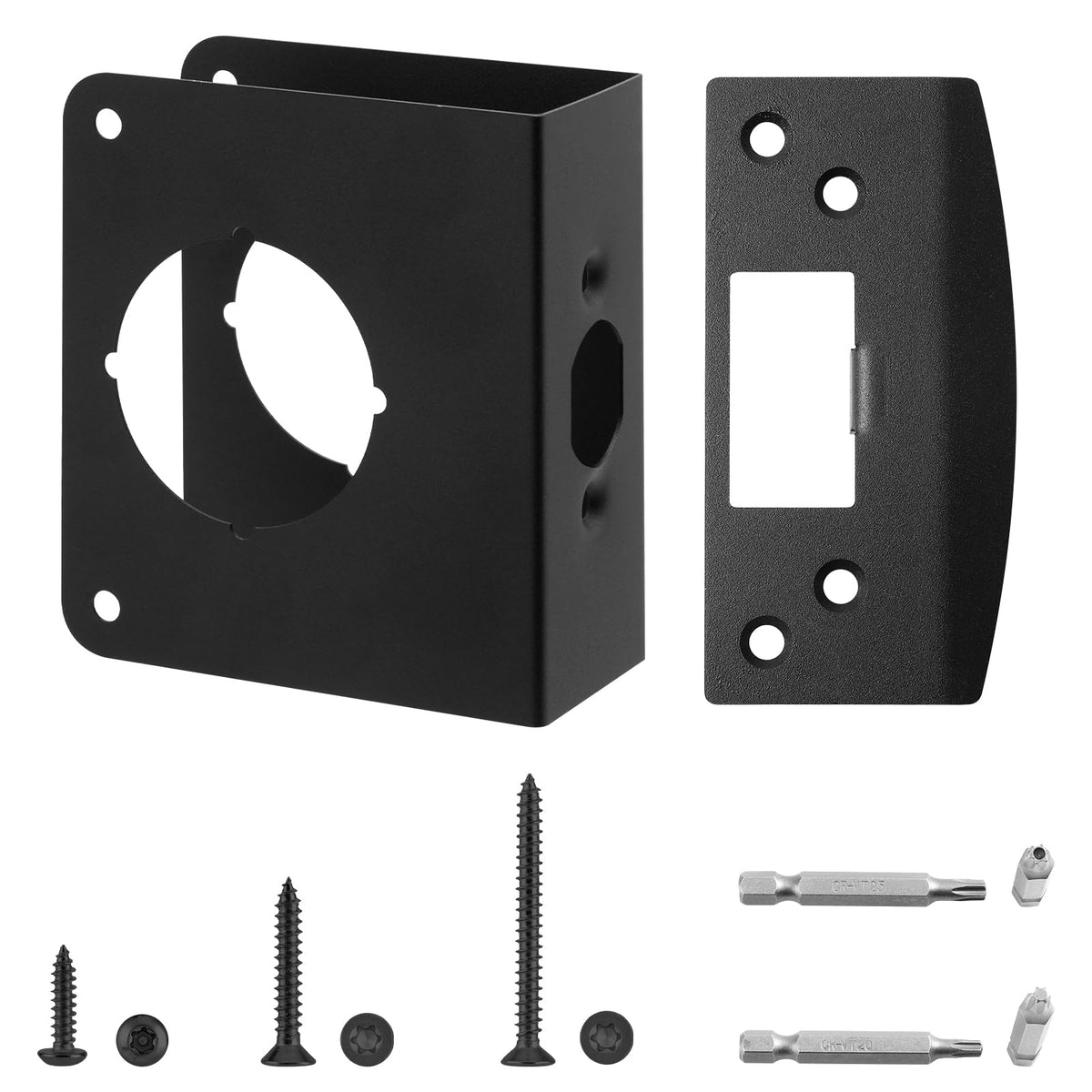 Black MP9454 Reinforcement & Strike for 1-3/8" Doors, 2-3/8" - Image 1