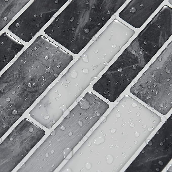 Art3d 10-Sheet Self-Adhesive Tile Backsplash for Kitchen, Vinyl Decorative Marble Tiles, 30 * 30cm