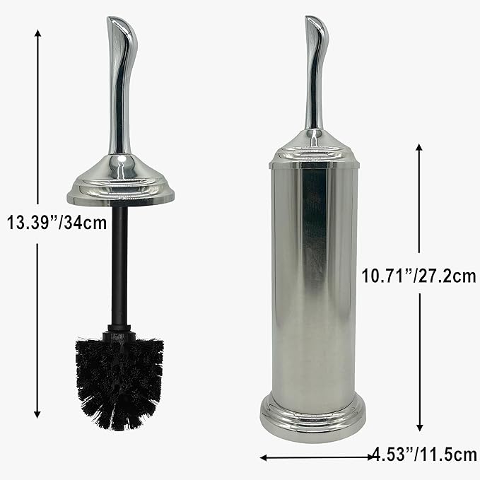 Vince Camuto Toilet Bowl Brush with Holder, Durable Bathroom Cleaning Tool, Modern Design for Easy Toilet Maintenance, Bathroom Cleaner Brush for Efficient Cleaning and Hygiene