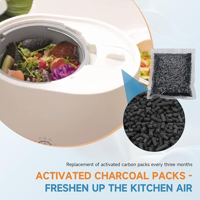 3 Pack Charcoal Refills for Lomi Smart Waste Kitchen Composter, 1.5 Pounds (Activated Charcoal Filters Keep Your Kitchen Smelling Fresh and Odour-Free)