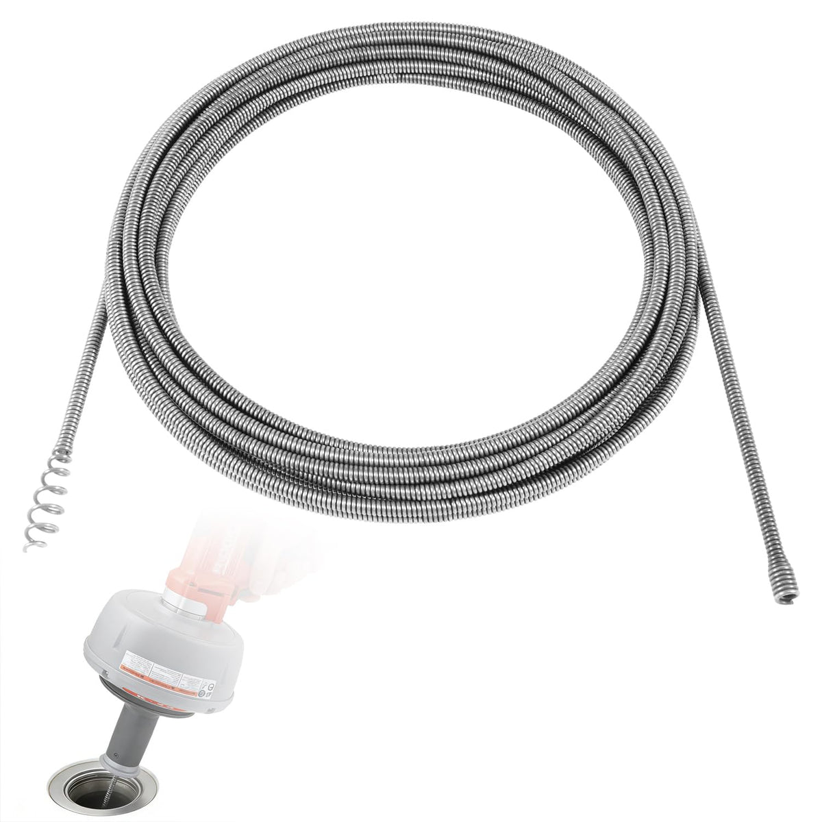 21338 Auto-Spin Replacement Cable for Ridgid - 1/4" x 30' - Image 1