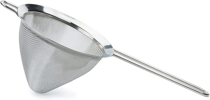 RSVP International Endurance Kitchen Collection, Stainless Steel Fine Mesh Conical Sieve/Colander, Multi-Purpose for Cooking, Baking, Loose Leaf Tea, Bar Strainer Cocktails, 6.25-Inch