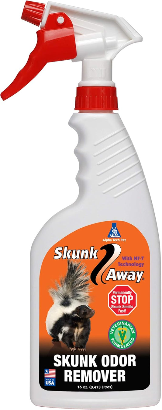SkunkAway Skunk Odor Remover - Skunk Odor Eliminator for Pets, Fabrics, Carpets, and Surfaces - Easy to Use Pet Spray Bottle 16 Oz. by Alpha Tech Pet