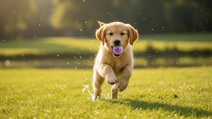 The Little Dog’s Balls Dog Tennis Balls for Small Dogs & Puppies, Lilac, 6-Pack - Non-Abrasive Felt Fetch Balls, Tough Rubber Core, Float in Water