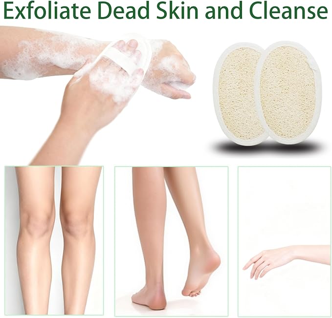 54 Pcs Exfoliating Loofah Pad Bulk Natural Scrubber Luffa Brush Close to Skin Body Scrubber Shower Loofah Sponge Pad for Men Women Spa Bath