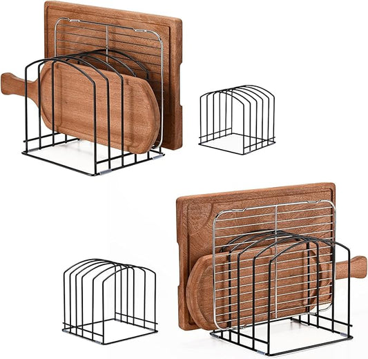 5-Slot Cutting Board Organizer, Bakeware Organizer, and Kitchen Cabinet Organizer for Baking Trays and Cookie Sheets (2pcs Mix packed)