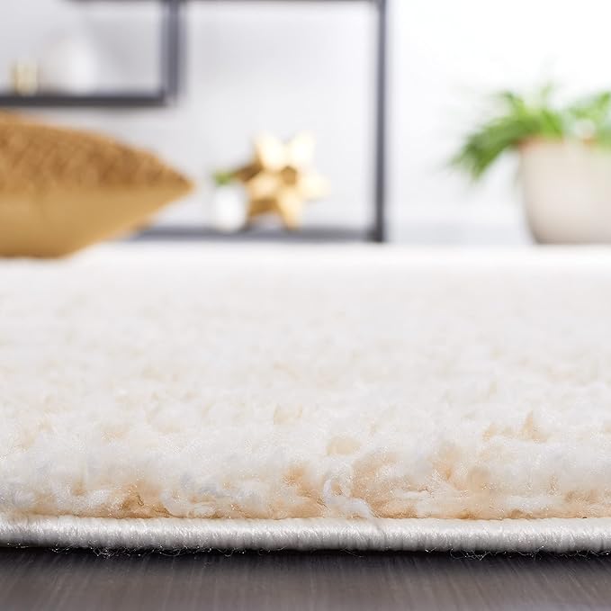 SAFAVIEH Berber Shag Collection Runner Rug - 2'3" x 10', Ivory & Beige, Non-Shedding & Easy to Clean, Plush Thick Pile, Ideal for Bedroom, Hallway, Foyer, Entryway (BER563A)
