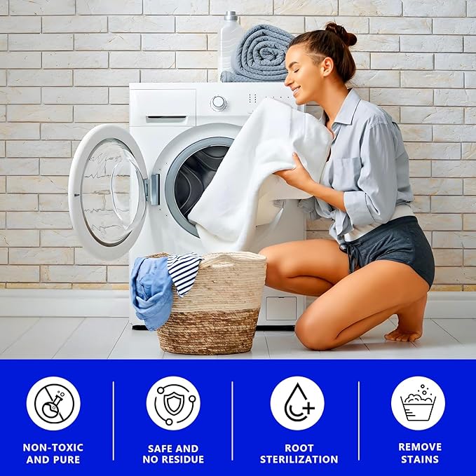 Bio Enzyme Laundry Booster Powder - Ultra-Concentrated Stain & Odor Remover for Whites & Colors | Oxygen Bleach Alternative | Non-Toxic, Biodegradable Formula | Works in All Washing Machines (5 lb)