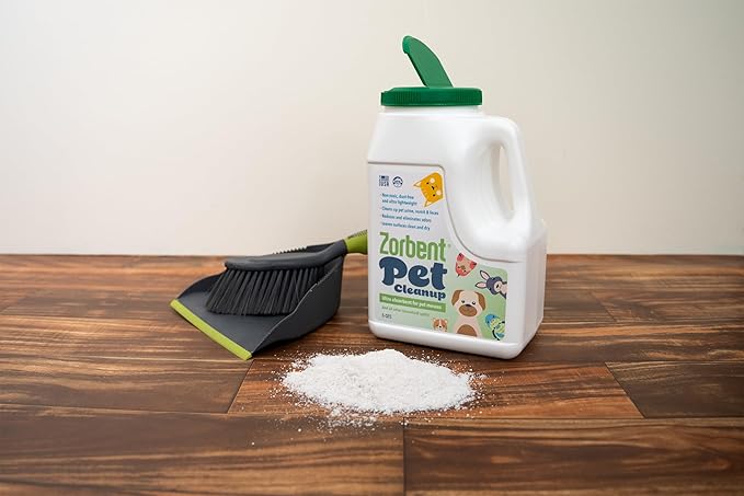 Zorbent Pet Accident Cleanup – Odor Remover for Dog & Cat Messes. Absorbs 1 Gallon. Pet-Safe Cleaner for Urine, Vomit, Poop & Accidents on Hardwood, Tile, Vinyl, Concrete, Short Carpet & Rugs, 5 qt