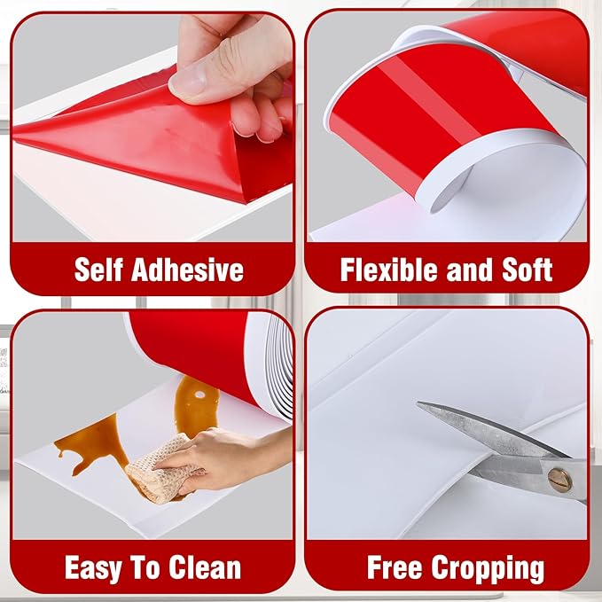 Vinyl Baseboard Molding Trim 4 Inch x 60 Feet Peel and Stick Baseboard Trim Flexible PVC Cove Base Moulding Self-Adhesive Trim for Garage Bathroom Cabinet Floor Walls, White