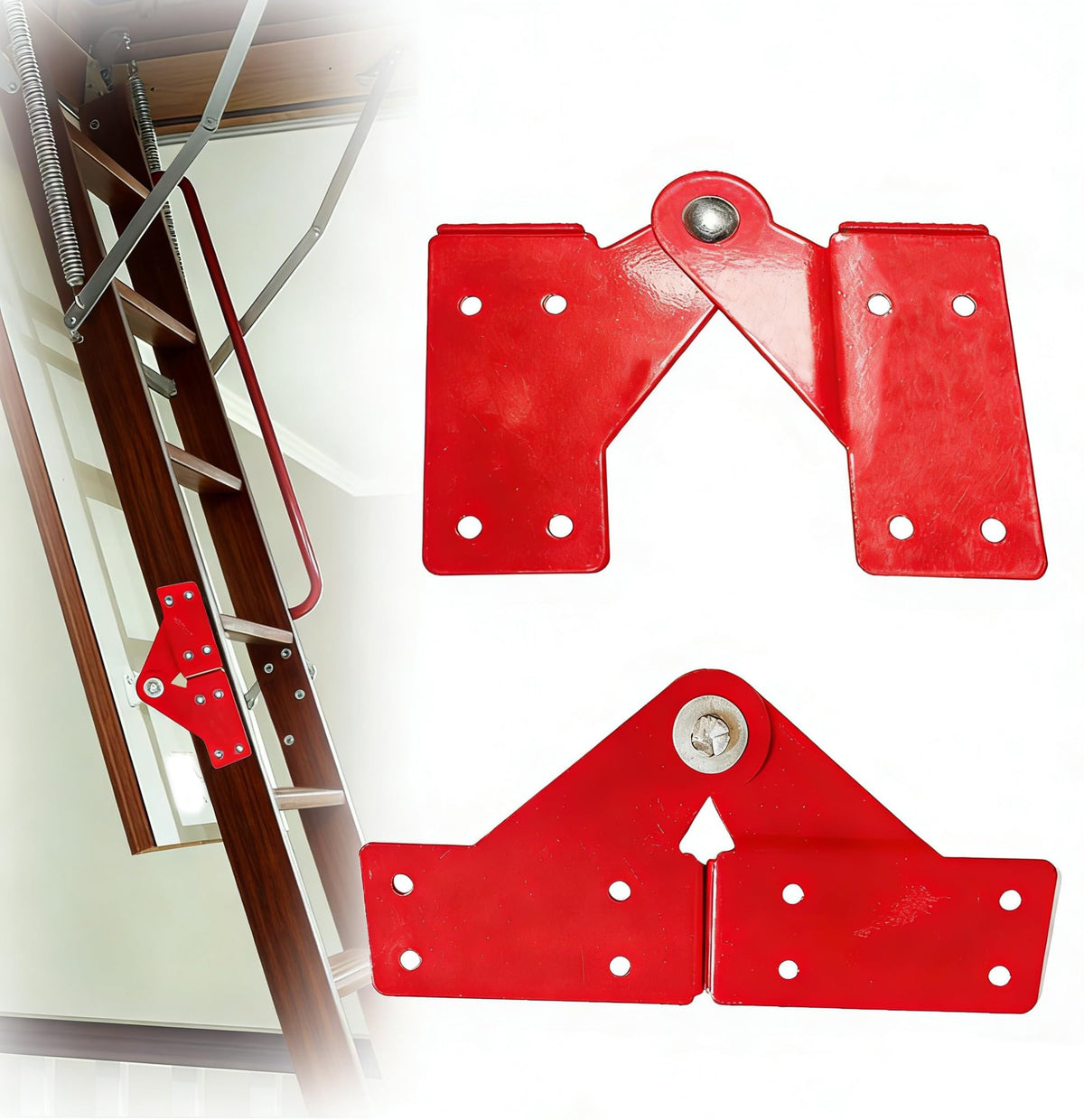 2 Pcs Attic Ladder Hinge, Aluminum Step Ladder Hinge - Image 1