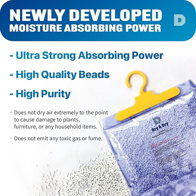 Dry & Dry 35 Pack[14 OZ] Premium Moisture Absorbers Dehumidifiers for Home Dehumidifier for Basement Dehumdifiers for Bedroom Small Dehumidifiers - Dehumidifiers Moisture Absorber