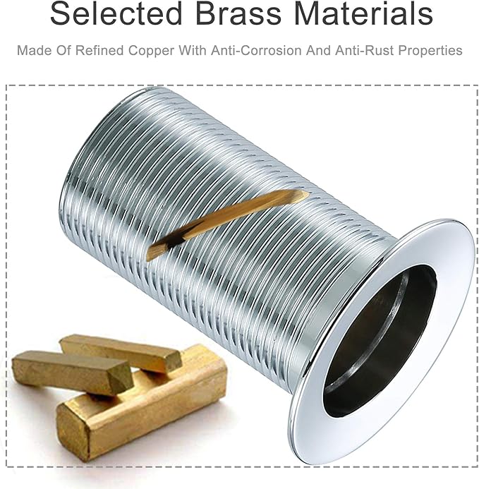 Chrome Pop Up Drain,Bathroom Sink Drain with Removable Brass Strainer Basket,Without Overflow Lavatory Vessel Basin Sink Drain Stopper Polished Chrome,83606C.