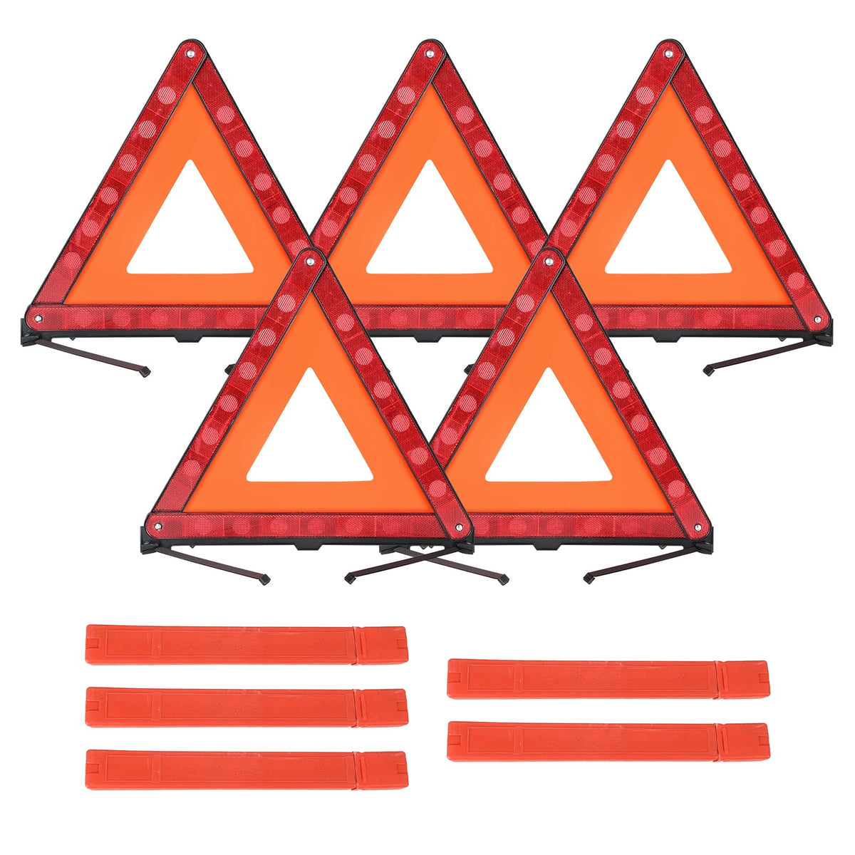 5 Pack Warning Triangles Safety Triangle Emergency Kit with Case - Image 1