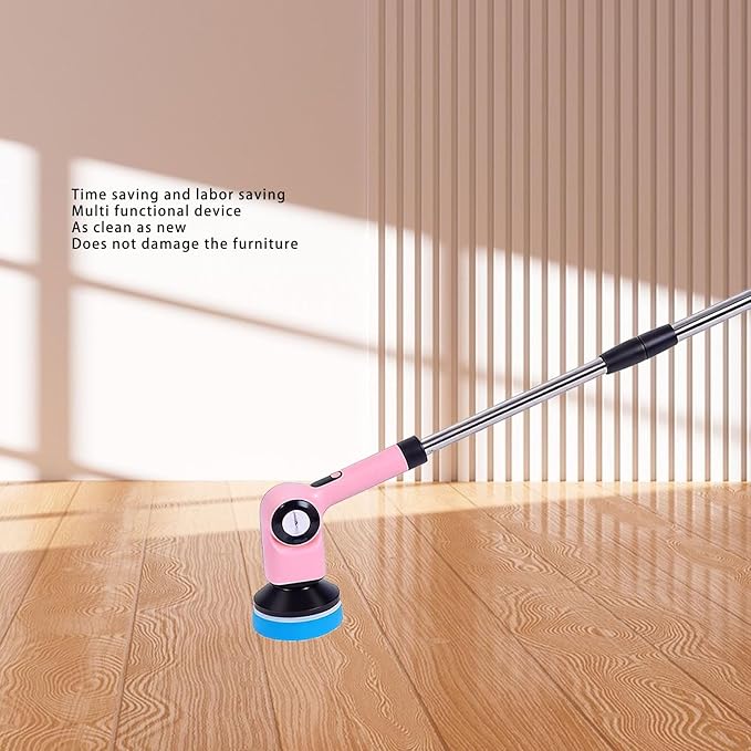 Generic Electric Brush, Powerful Cordless Rechargeable Automatic Rotating Scrub Brush with Adjustable Angle 90 135 Degrees and Interchangeable Heads for Kitchen Bathroom