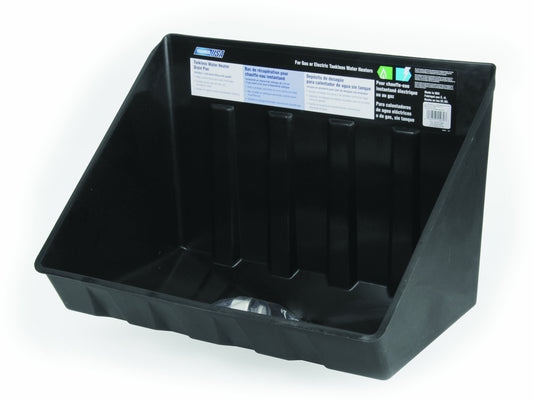 Camco Tankless Water Heater Drain Pan with PVC Fitting, Black - Image 1