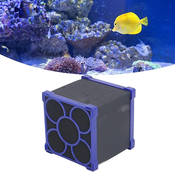 Pssopp Aquarium Water Purifier Cube Filter, High Efficiency Strong Filtration Activated Carbon Aquarium Filter for Ponds Fish Stock (10x10x10cm / 3.9x3.9x3.9in)