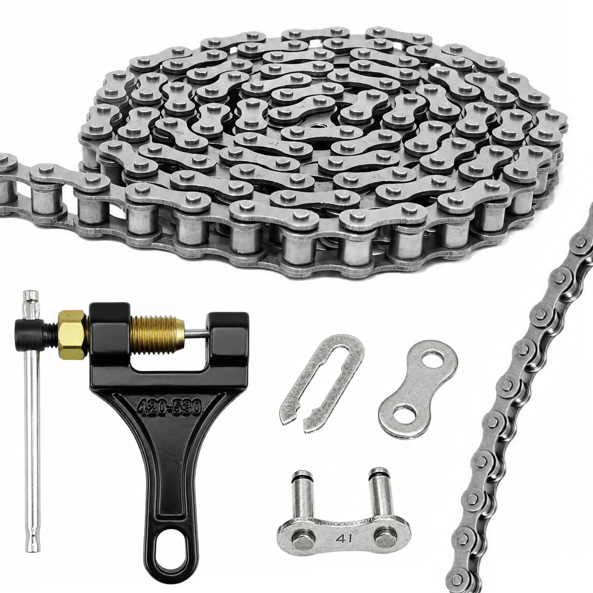 30ft #41 Roller Chain Compatible with Gate Openers, Garage Door - Image 1