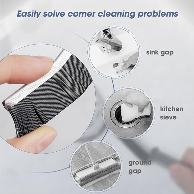 OTIFO® Hard Bristle Crevice Cleaning Brush, Small Cleaning Brushes, Grout Cleaner, Toilet Brush, Skinny Gap Cleaning Tools for Household Use, Bathroom, Kitchen Gap Brush (2-pcs)