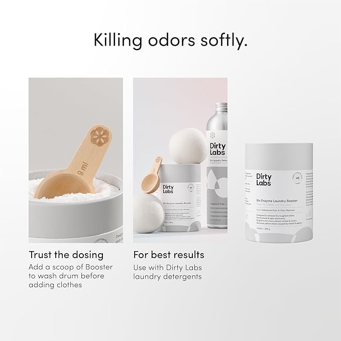 Dirty Labs | Bio-Enzyme Laundry Starter Kit | Signature Detergent (32 Loads) & Bio Enzyme Booster (48 Loads) | Hyper-Concentrated | High Efficiency & Standard Machine Washing | Nontoxic, Biodegradable
