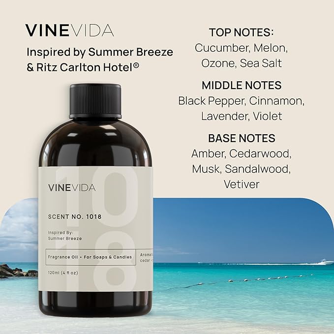 VINEVIDA [4oz] Scent No.1018 Fragrance Oil for Candle & Soap Making - Natural Candle Scents Made in USA