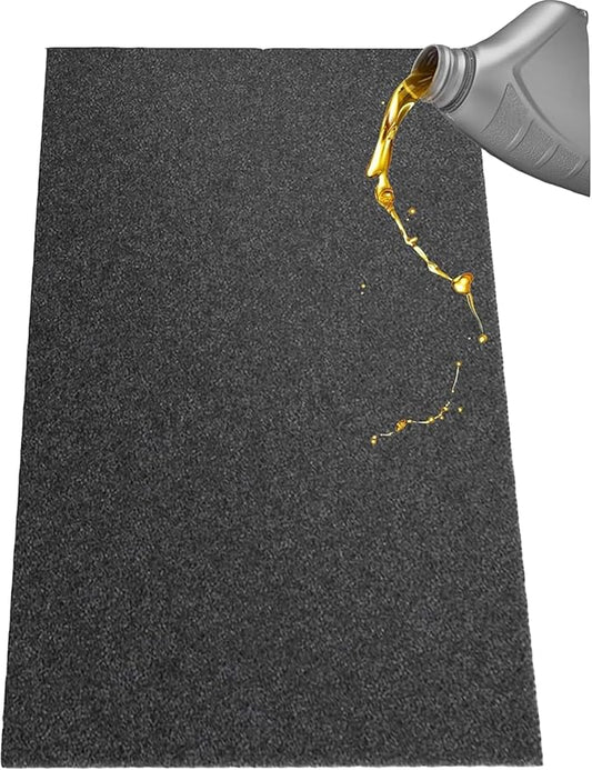 AAIN Oil Spill Mat (60" x 72"), Garage Floor Mat, Absorbent Oil Pad, Premium Maintenance Mat, Waterproof, Protect Garage Surface from Spill & Stain, Reusable, Washable, Durable, Black