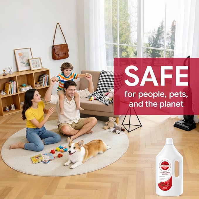 Floor Cleaner Compatible with Tineco Cleaning Solution, Suitable with All Robotic Vacuum Mop and Cordless Wet/Dry Vacuum Mop Cleaner, Multi-Surface Deodorizing & Cleaning Solution (2.5 L, Rose)