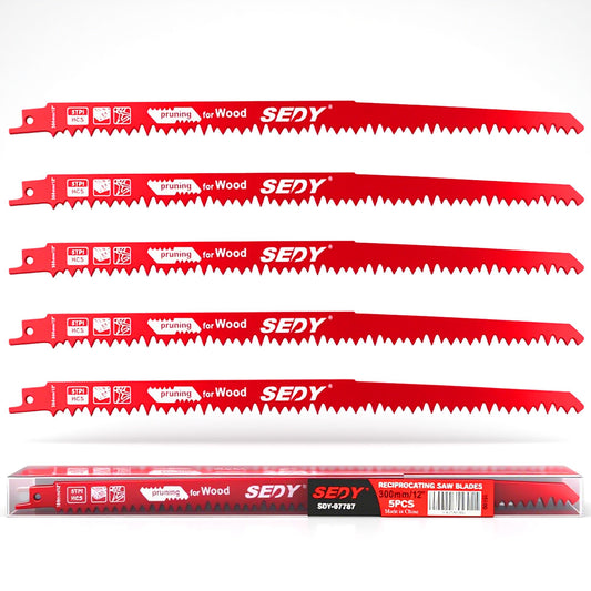 12-Inch Wood Pruning Reciprocating Saw Blades, 5TPI Saw - Image 1