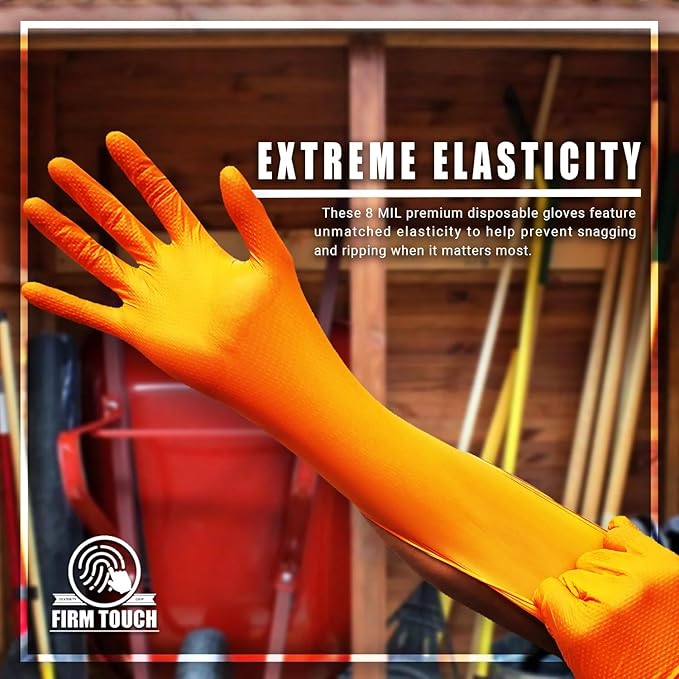 Glove Station Disposable Nitrile Gloves - 1000-Count - Non-Latex Gloves for Kitchen, Cleaning, and Cooking - Textured for Better Grip 8MM-L-Black