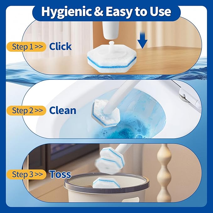 40 Count Toilet Bowl Wand Refills, Disposable Toilet Cleaner Refills, Disposable Wand Heads Compatible with Clorox and The Most Toilet Brushes