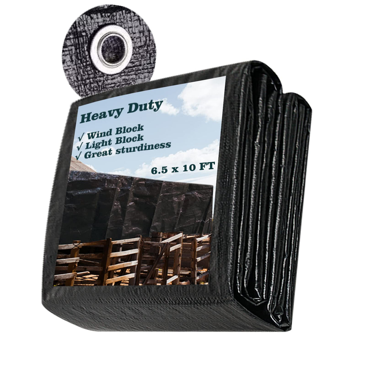 UCINNOVATE Heavy Duty 14Mil Waterproof Poly Tarp 6.5x10FT - Image 1