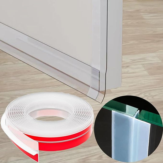 Upgrade T-Shaped Door Draft Stopper, Clear Silicone Seal Strip Weather Stripping for Side of Door Frame (1.97" Wide X 20 Ft Elder)
