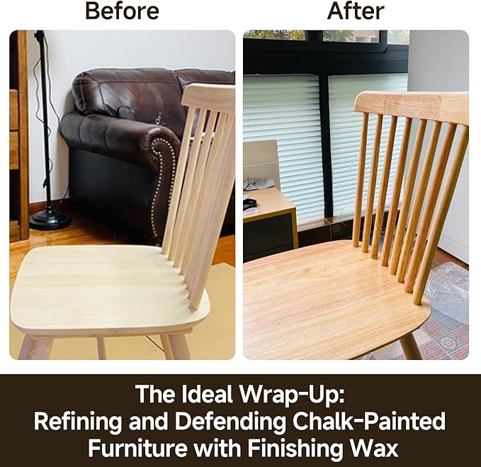 Non-Toxic Wood Wax for Furniture - 100% Natural Chalk Paint Wax for Sealing & Protecting Painted and Raw Wood Surfaces, Wooden Floors & More - Clear Protective Finish, 7 Oz (Includes Tools)