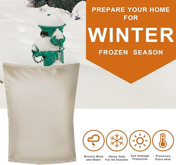 Backflow Preventer Insulation Cover,Pipe Insulation,Outdoor Pipe Covers For Winter Freeze Protection,Outdoor Faucet Covers For Winter Freeze Protection,Insulated Pipe Covers For Outside (16w*20h)