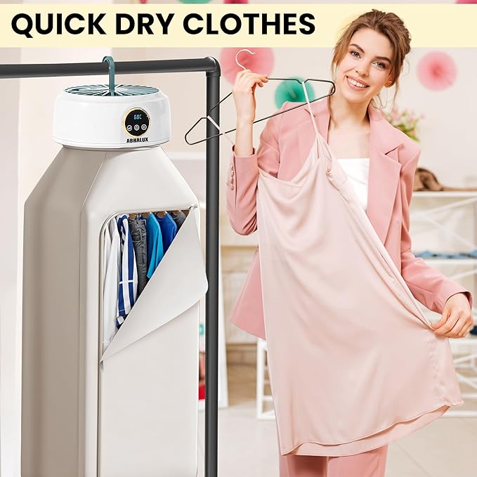 Mini Dryer For Clothes – Portable Laundry Machine, Compact Electric Dryer For Apartments, Travel & Small Spaces Fast Drying With Adjustable Timer And Wrinkle Care