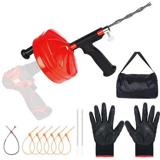 50 Ft Drain Auger,Use Manually or Drill Powered 50 Feet - Image 1