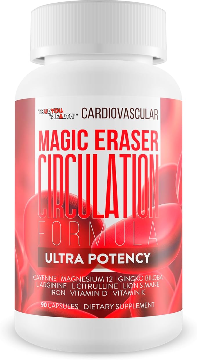Magic Eraser Circulation Formula - Our Best Circulation and Vein Support Vitamins - High Pressure Pills - Circulation Supplements to Increase Blood Flow Care - Cardiovascular Magic Eraser Supplement