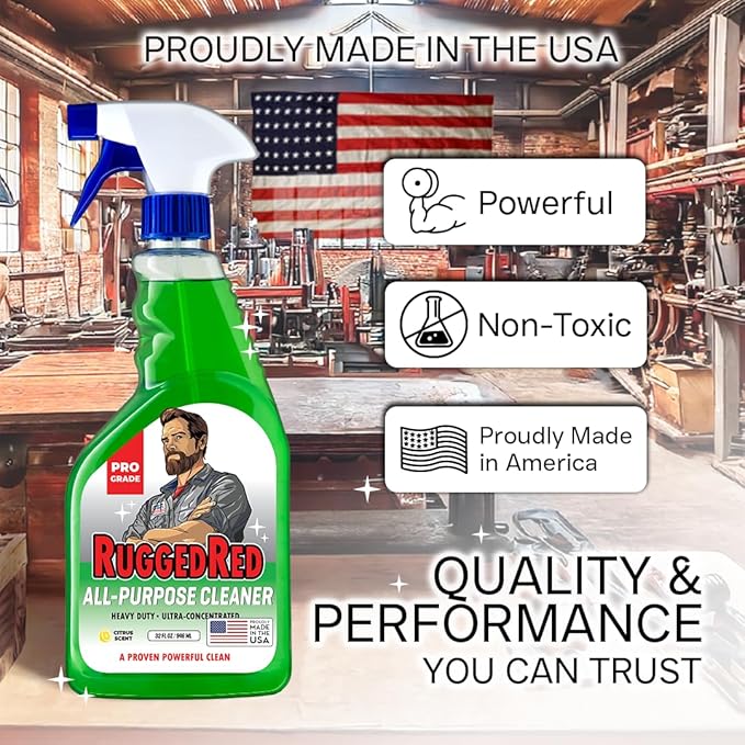 Industrial-Strength All-Purpose Cleaner – Heavy-Duty Multi-Surface Spray for Kitchen & Home, Made in USA, Citrus Scent, 32oz (3-Pack)