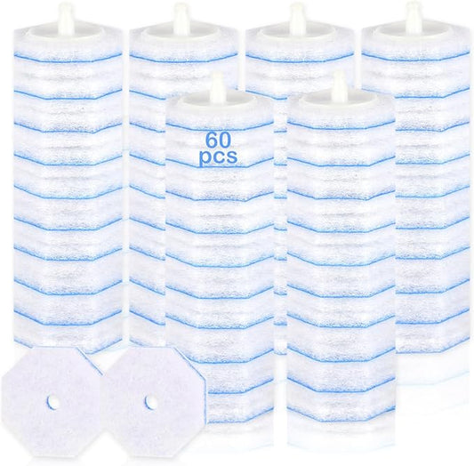 60 Count Disposable Toilet Wand Refills for Toilet Wand, 5X Cleaning Power Scrubber Refill, Bathroom Cleaning Supplies, No Falling Apart, Fresh Fragrance