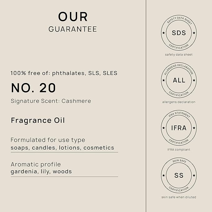 VINEVIDA [128oz] Cashmere Fragrance Oil for Candle Making - Made in USA Scents for Soap Making - Natural Candle Fragrance Oil
