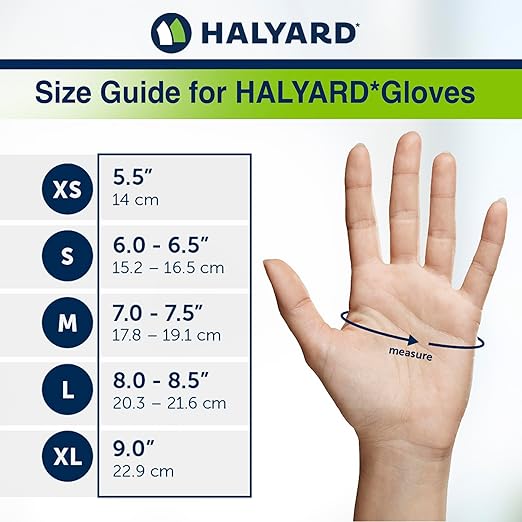 HALYARD STERLING Nitrile Exam Gloves, Non-Sterile, Powder-Free, 3.8 mil, 9.5 Inches, Gray, Small, 45269 (Box of 100)