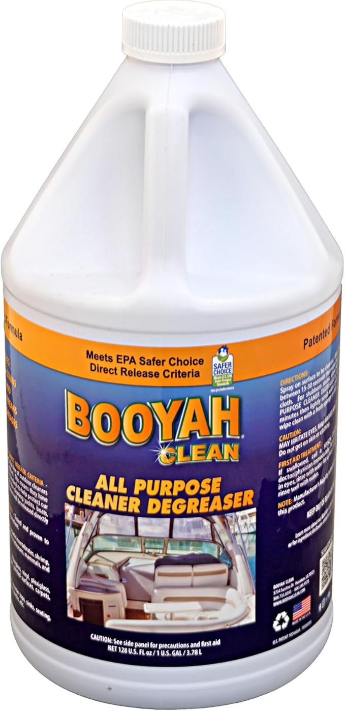 Booyah Clean All Purpose Cleaner Degreaser – Excellent Multi-Surface Cleaner - Removes Grime, Stains, Fish Blood, Oil, Grease, Black Streaks, and Soot – Meets EPA Safer Choice Direct Release Criteria