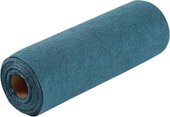 Restaurantware-Clean Tek Professional 11.8 x 11.8 Inch Microfiber Towel Rolls, 300 Reusable Towel Rolls - Tear Away, Perforated, Teal Microfiber Cleaning Roll, For All The Cleaning Tasks