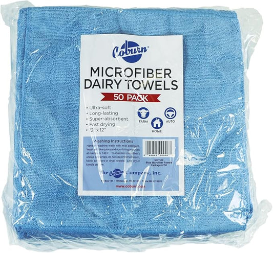 Coburn Blue Microfiber Dairy Towels Pack/50